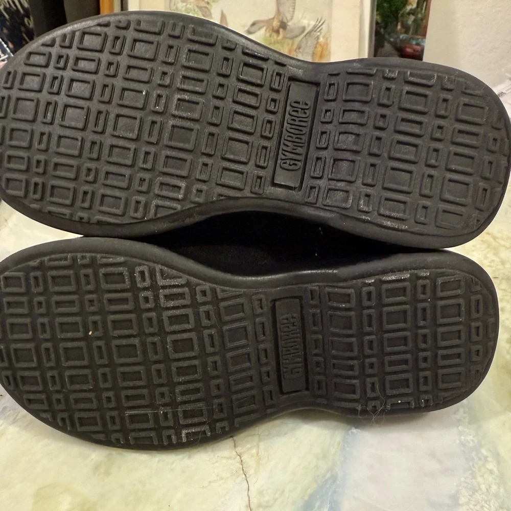 Gymboree black suede contrast stitch ankle boots 8 toddler